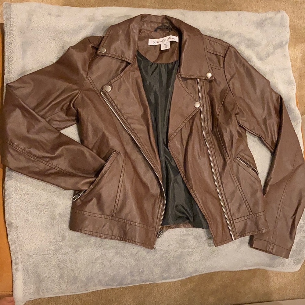 Brown faux leather jacket